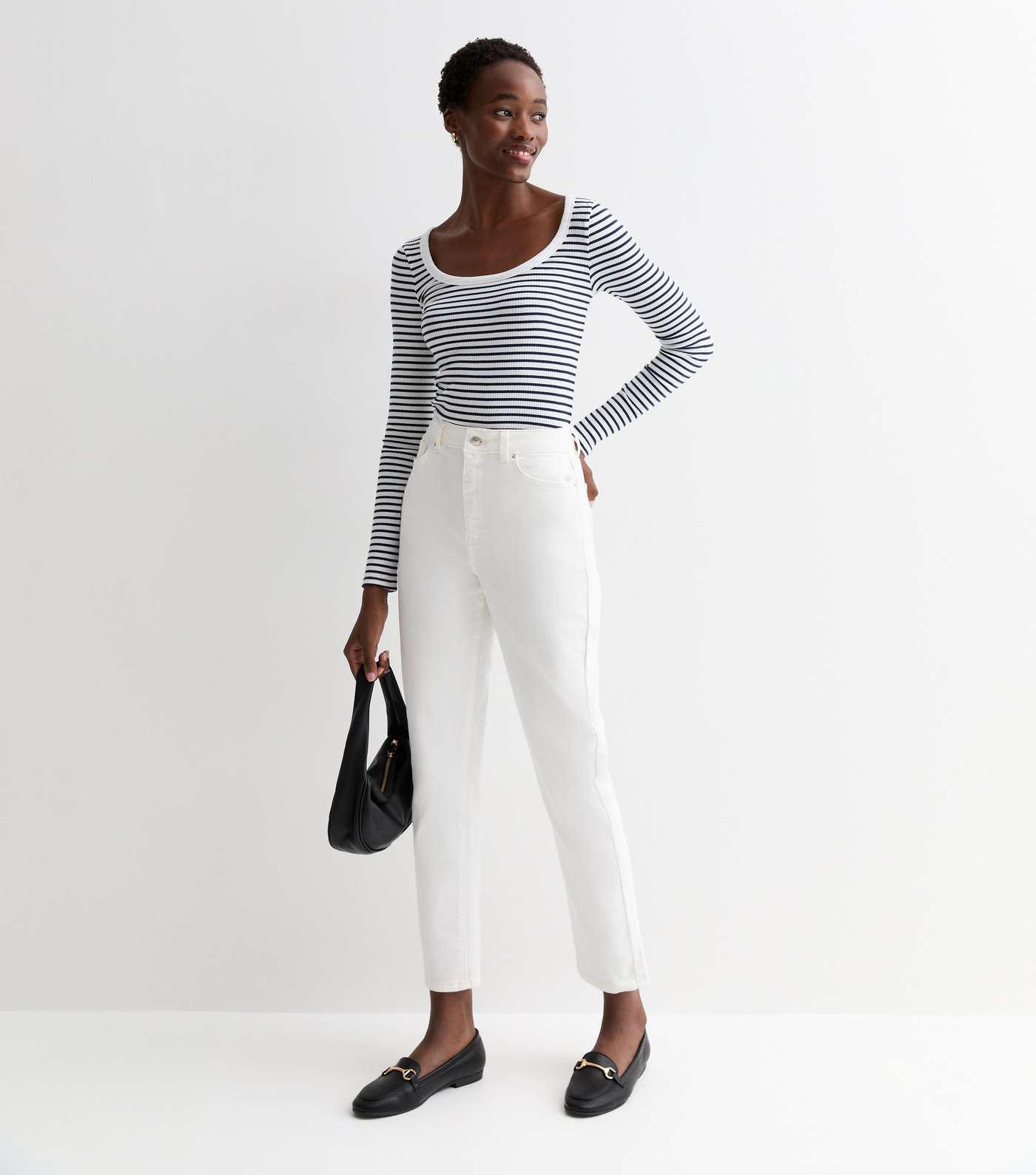 Tall Off White Ankle Grazing Hannah Straight Leg Jeans | New Look