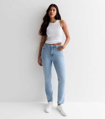 Blue Mid Wash Ankle Grazing Hannah Straight Leg Jeans
