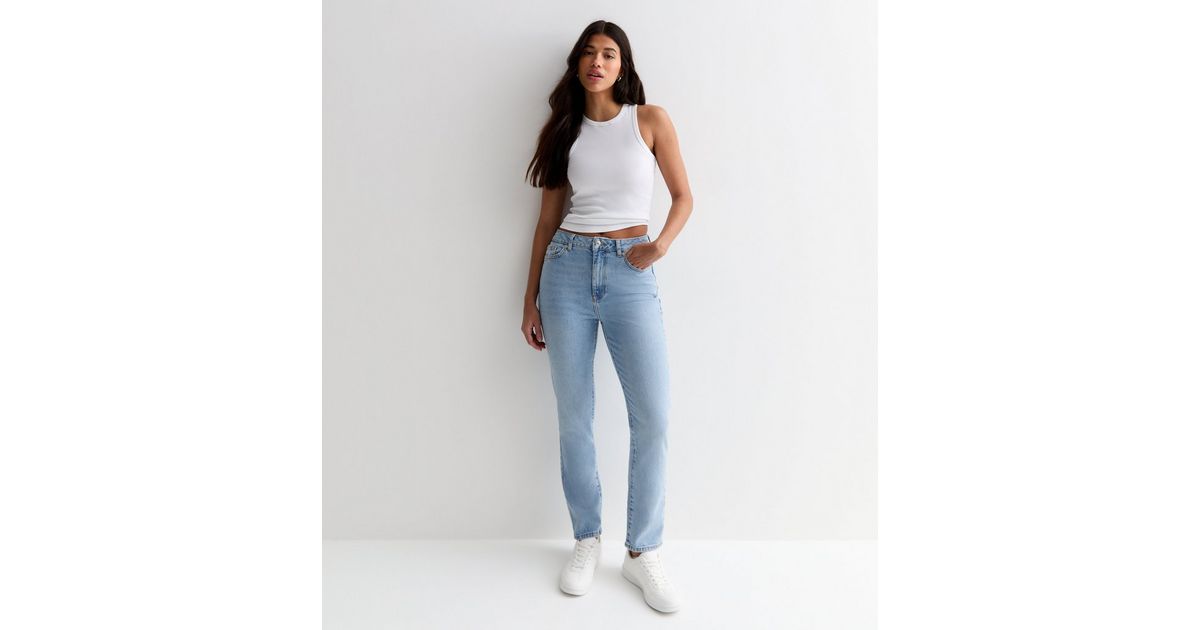 Tall Blue Ankle Grazing Hannah Straight Leg Jeans | New Look