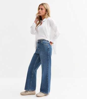 Petite Blue High Waist Adalae Wide Leg Jeans 