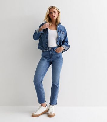 Petite Blue Full Length Slim Leg Taylor Jeans New Look