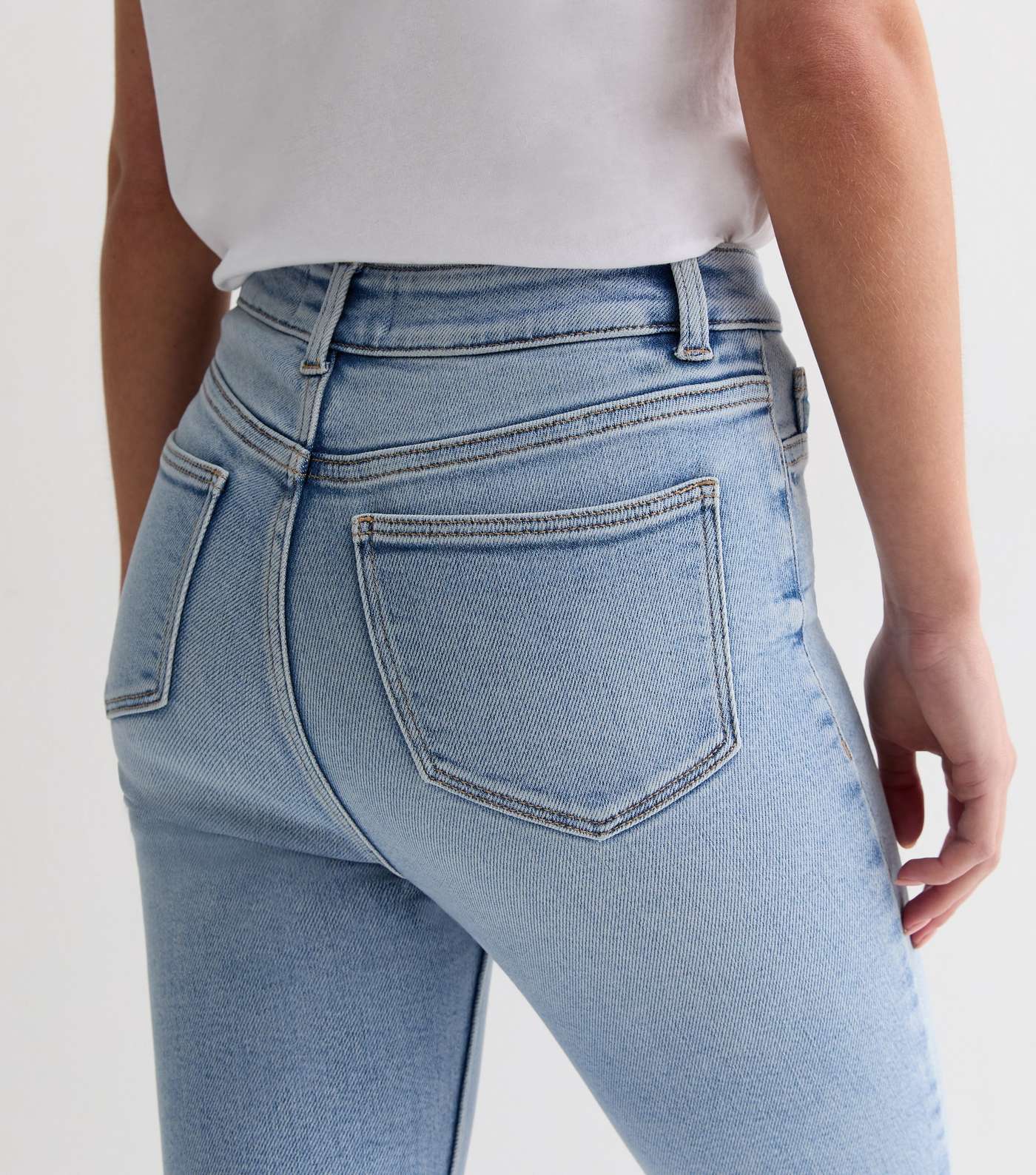 Petite Pale Blue High Waist Super Skinny Hallie Jeans Image 4