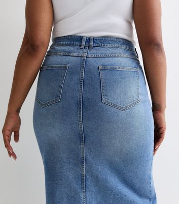 Denim midi skirt new look best sale