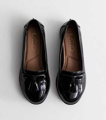 Extra Wide Fit Black Patent Loafers