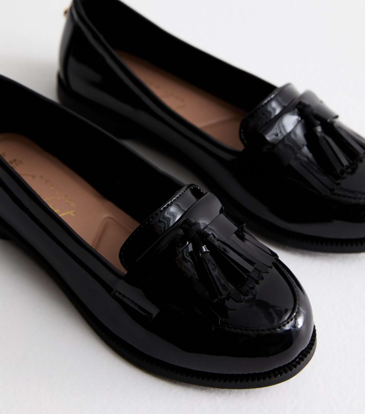 Extra Wide Fit Black Patent Loafers Image 3