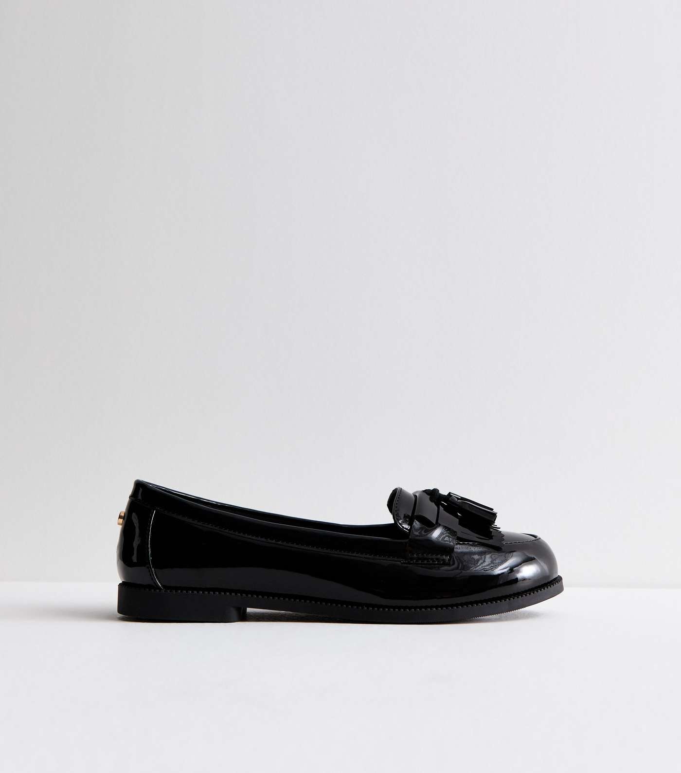 Extra Wide Fit Black Patent Loafers Image 5