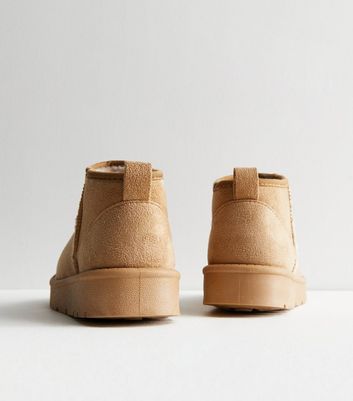 Truffle Camel Suedette Slipper Boots New Look