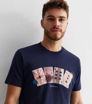 Ben Sherman Navy Cotton Playing Cards Logo T-Shirt
