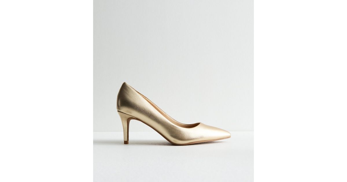 Gold Snakeskin Metallic Stiletto Heel Mid Calf Boots main image 1