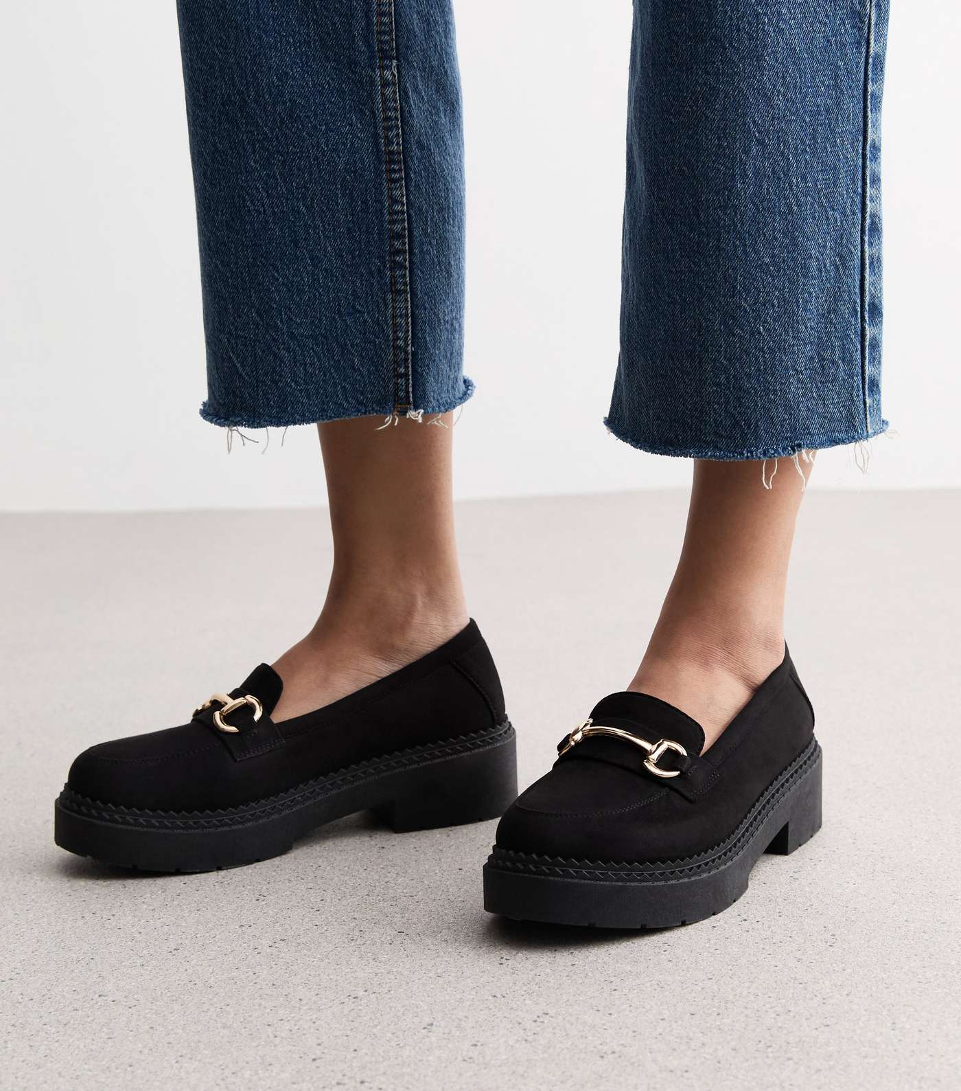 Black Suedette Snaffle Chunky Loafers Image 2