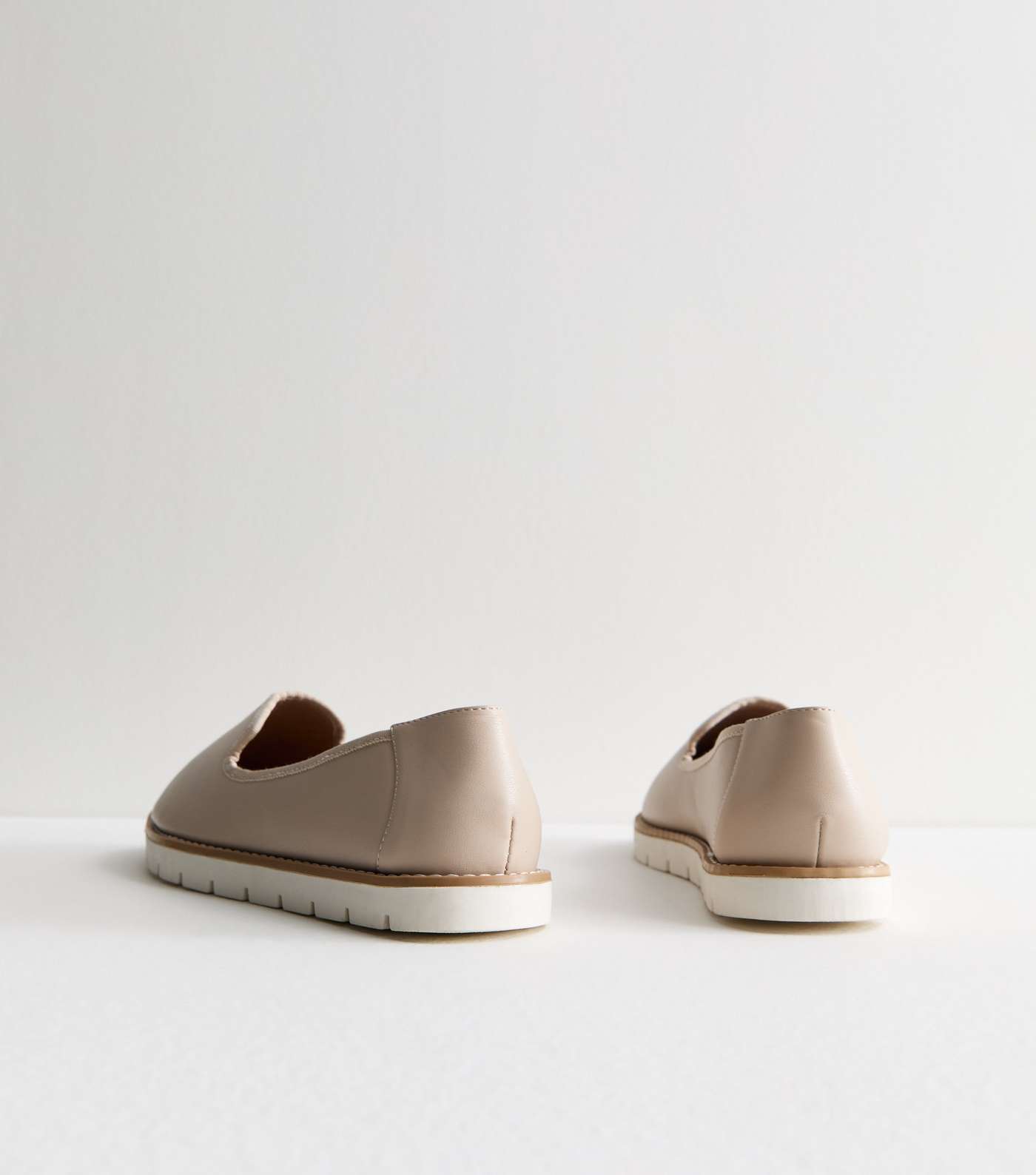 Off White Leather-Look Chunky Loafers Image 4