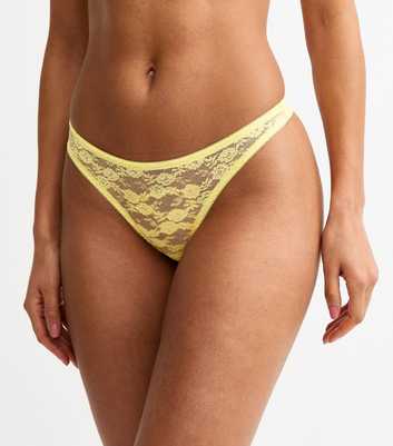 Bright Yellow Lace Thong