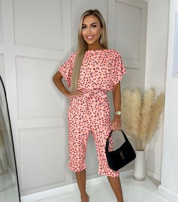 Pink polka store dot jumpsuit