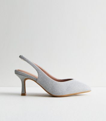 Ladies silver slingback shoes online