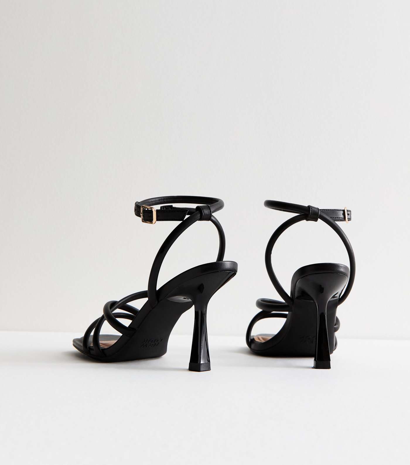Black Multi Strap Stiletto Heel Sandals Image 4