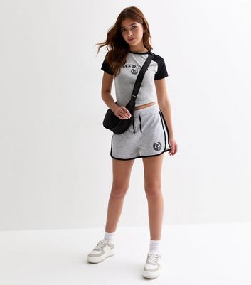 Women's Vintage Logo Embroidered Jersey Shorts in Glacier Grey