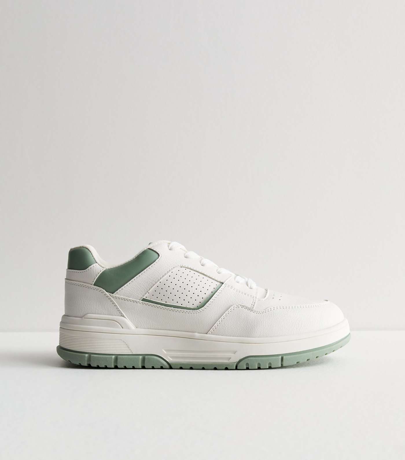 White Panelled Two Tone Trainers Image 2