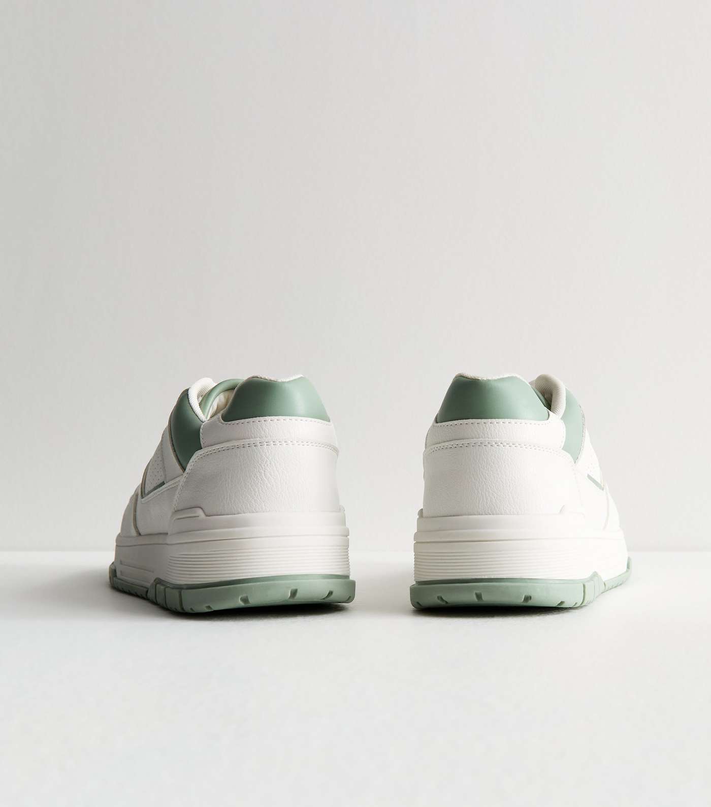 White Panelled Two Tone Trainers Image 4