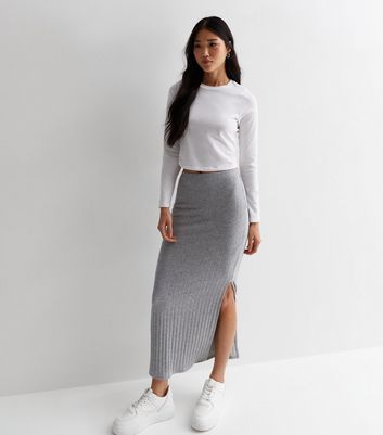 High waisted shop ribbed skirt