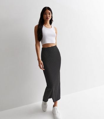 Black and white sale striped jersey skirt