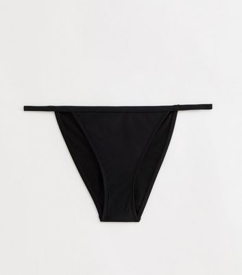 Black Tanga Bikini Bottoms New Look