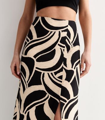 Black and white midi skirt new look best sale