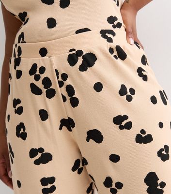 Curves Light Brown Leopard Print Cotton Cami Pyjama Set New Look