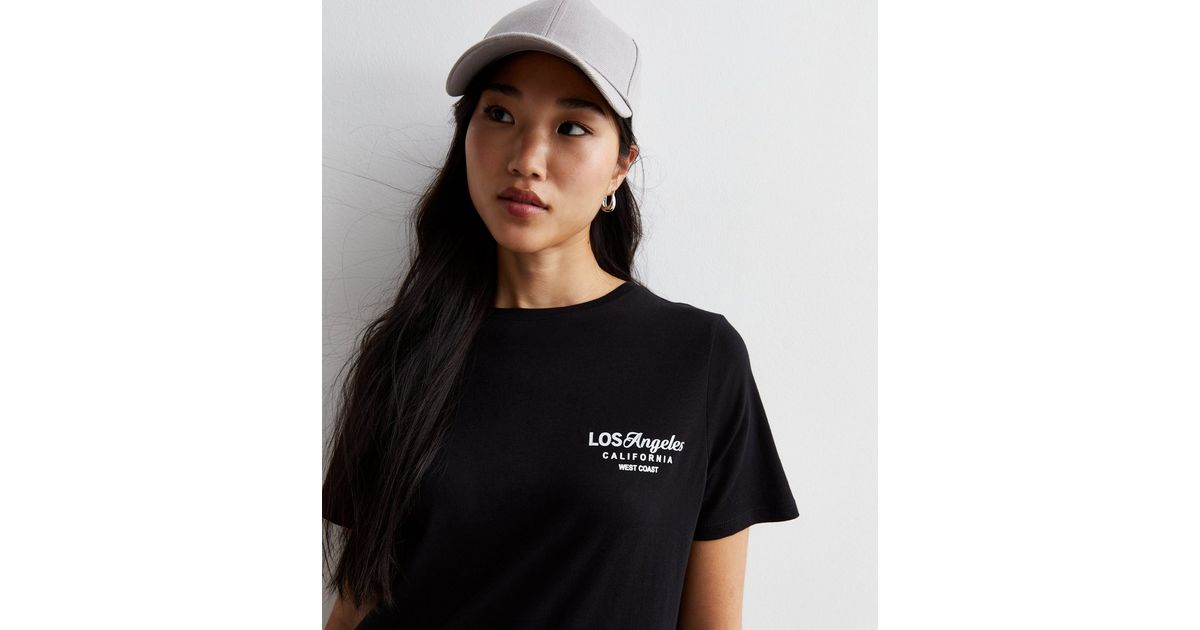 Black Cotton Los Angeles Logo Pocket T-Shirt