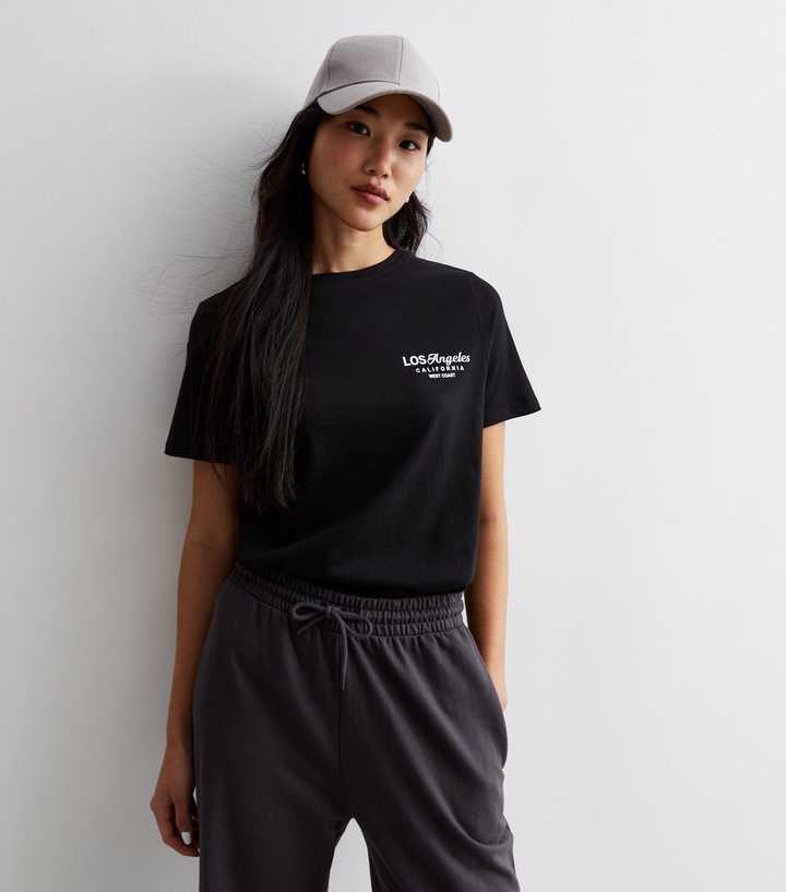 Black Cotton Los Angeles Logo Pocket T-Shirt