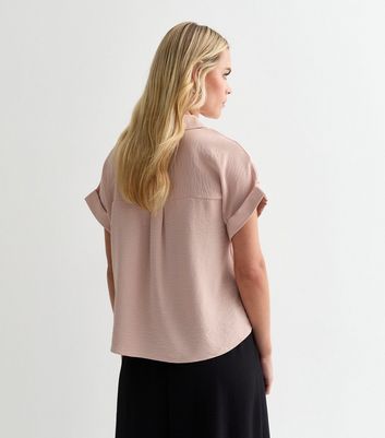 Petite Pale Pink Short Sleeve Shirt New Look