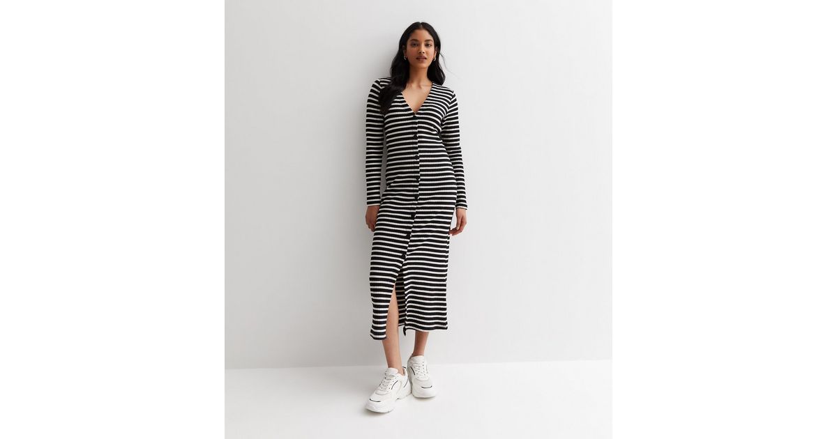 Women’s Long Sleeve Midi Dress with Button-Front Detail