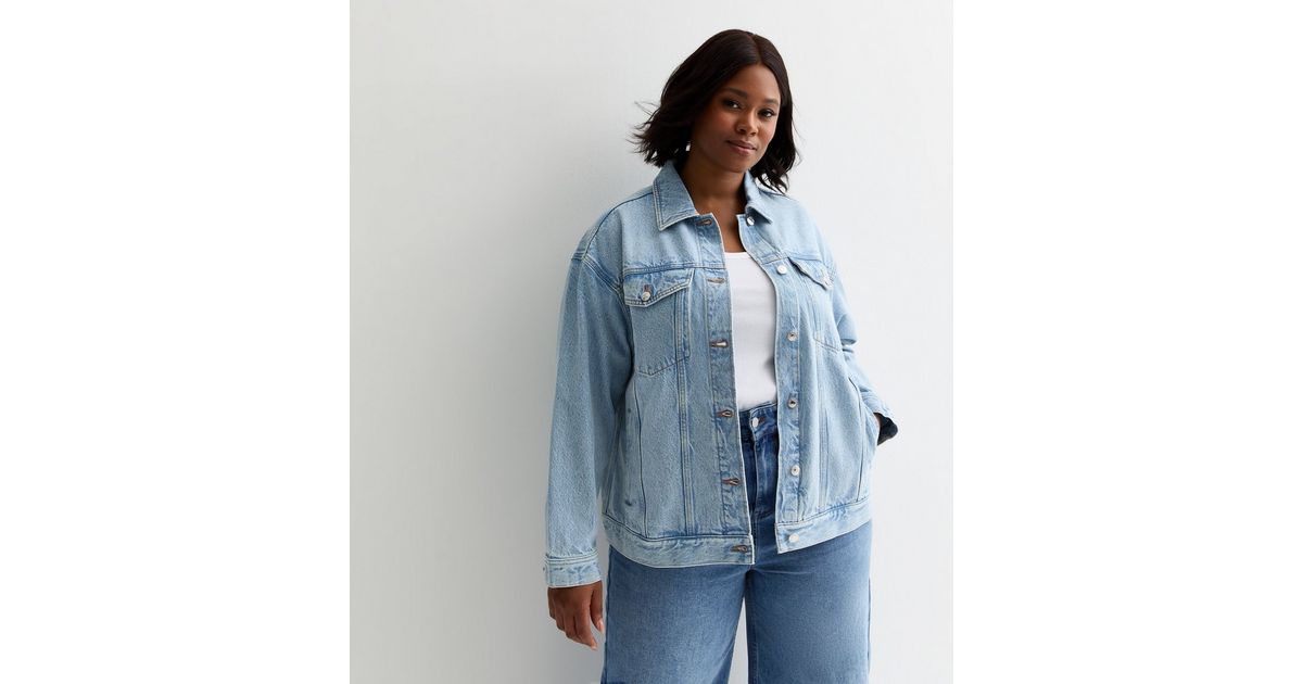 Curves Pale Blue Oversized Denim Jacket New Look