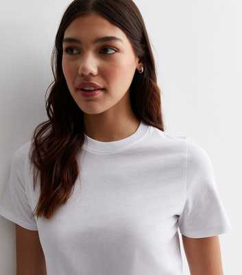 White Ribbed Ringer T-Shirt