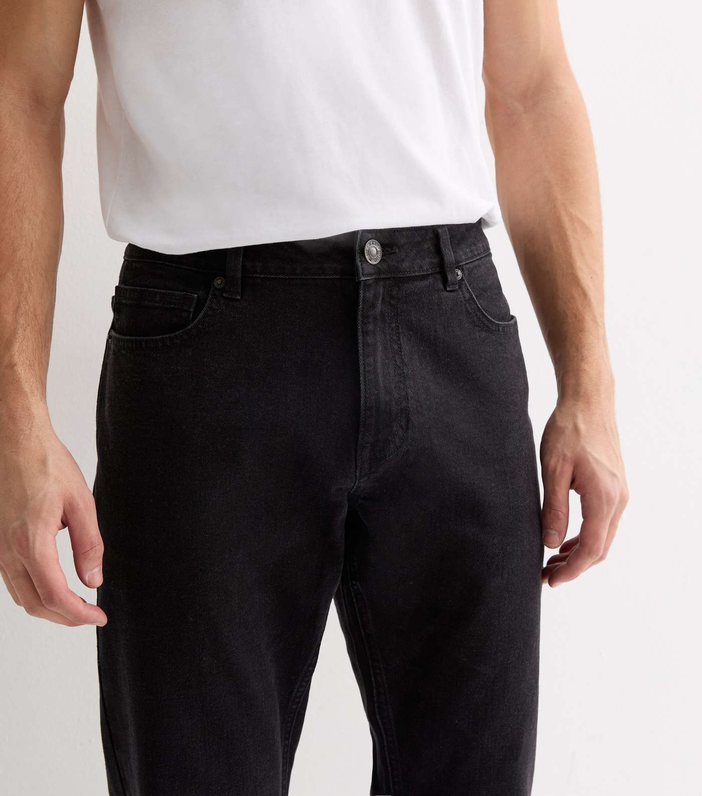 Black Washed Slim Fit Jeans Image 2