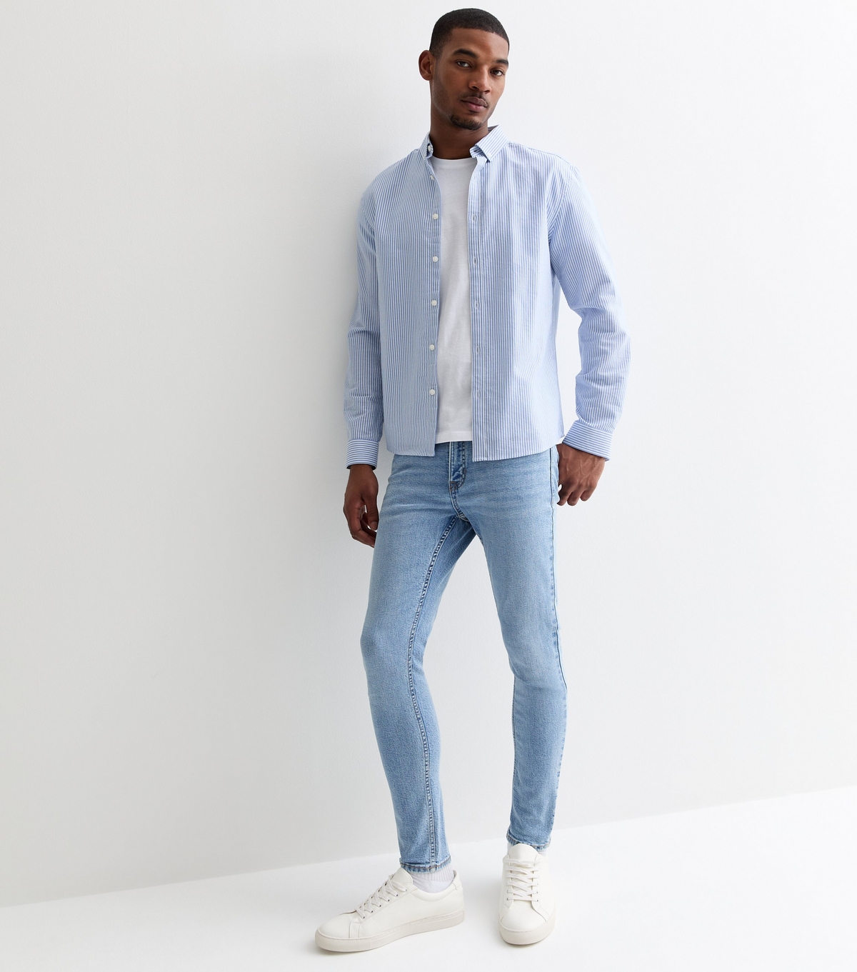 Men's Pale Blue Skinny Jeans New Look