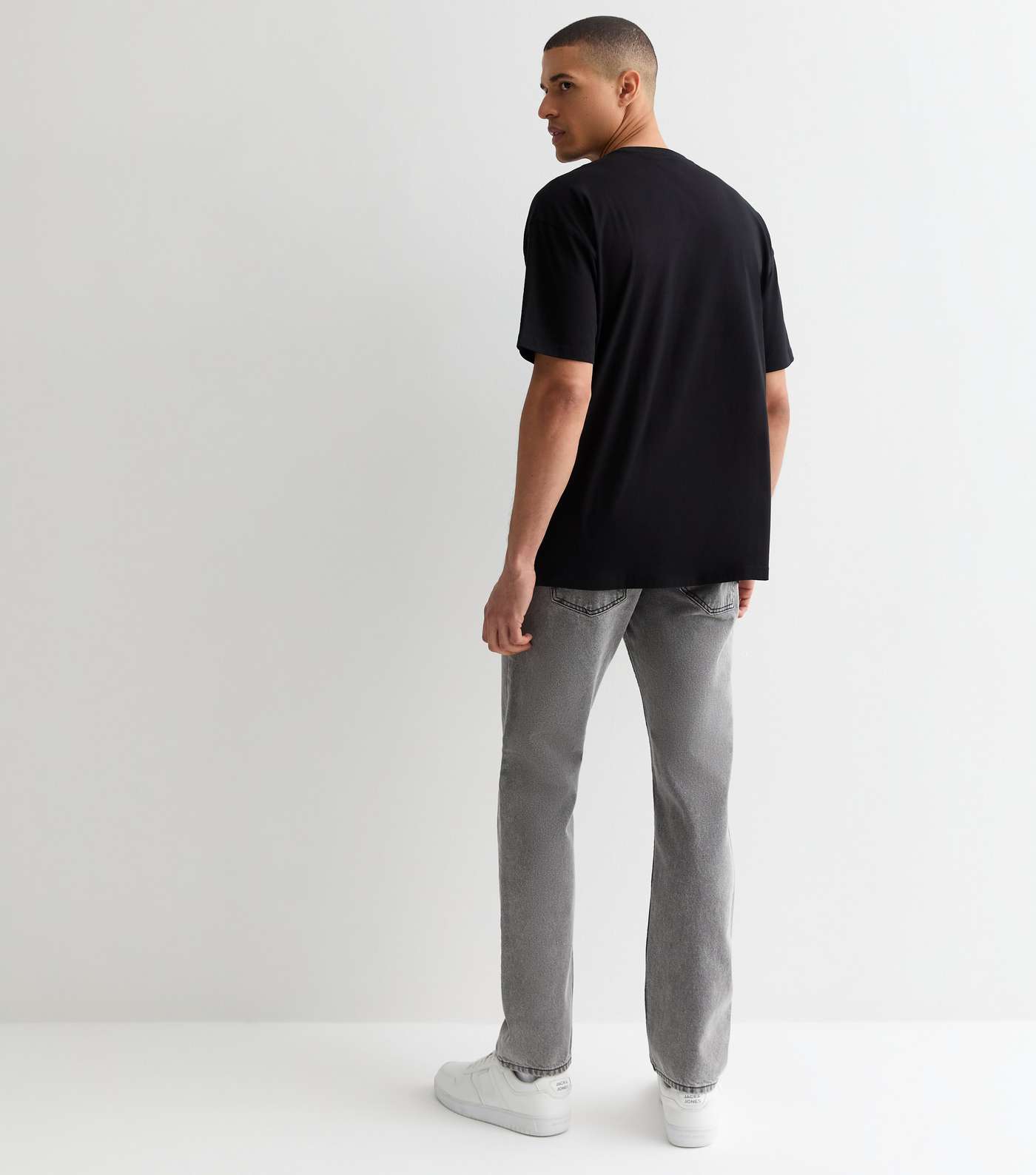 Pale Grey Straight Jeans Image 6