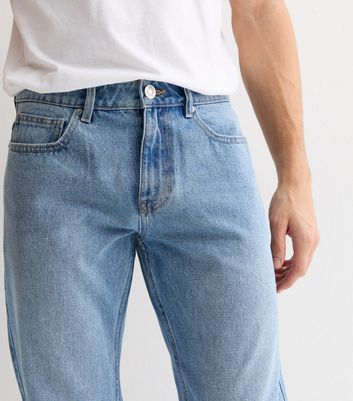 Men's Pale Blue Straight Leg Jeans New Look