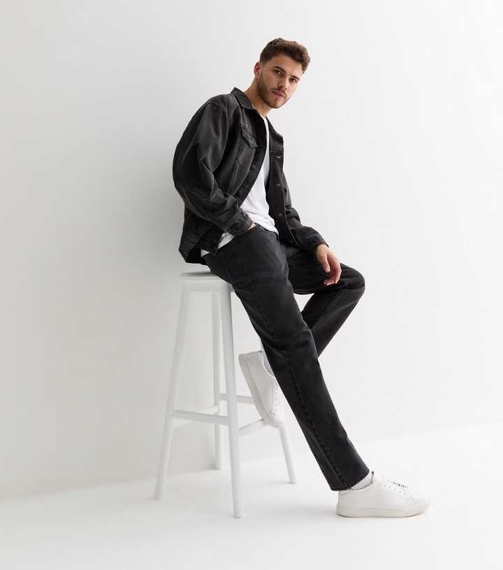 Black Washed Relaxed Fit Jeans