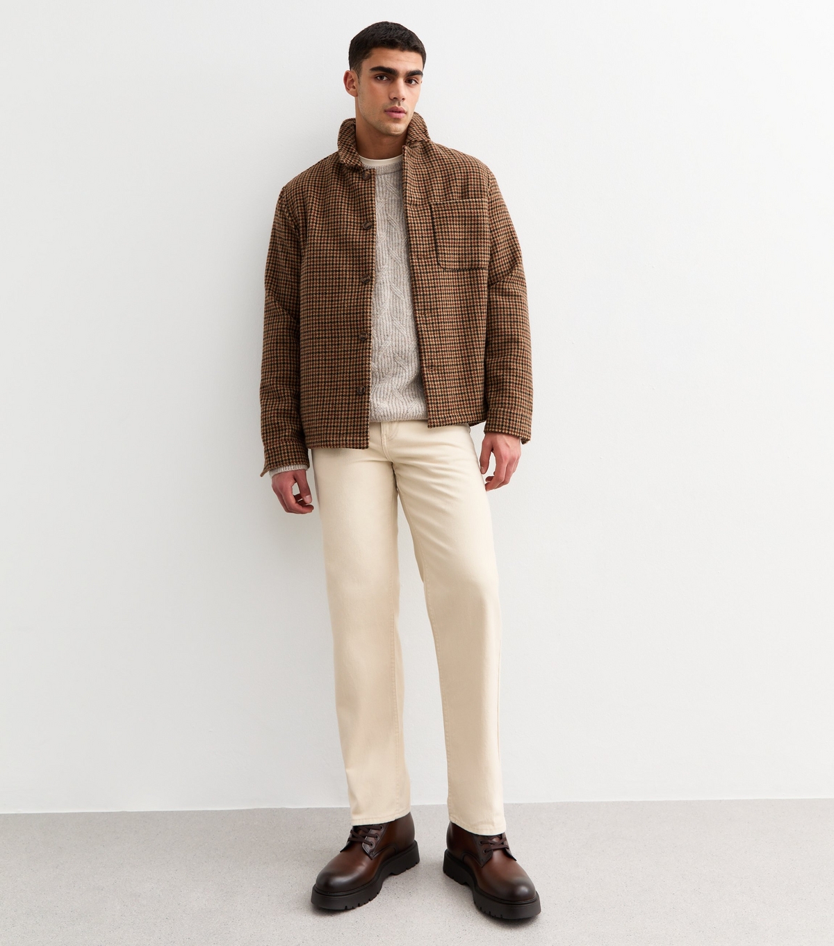 Men's Off White Relaxed Jeans New Look