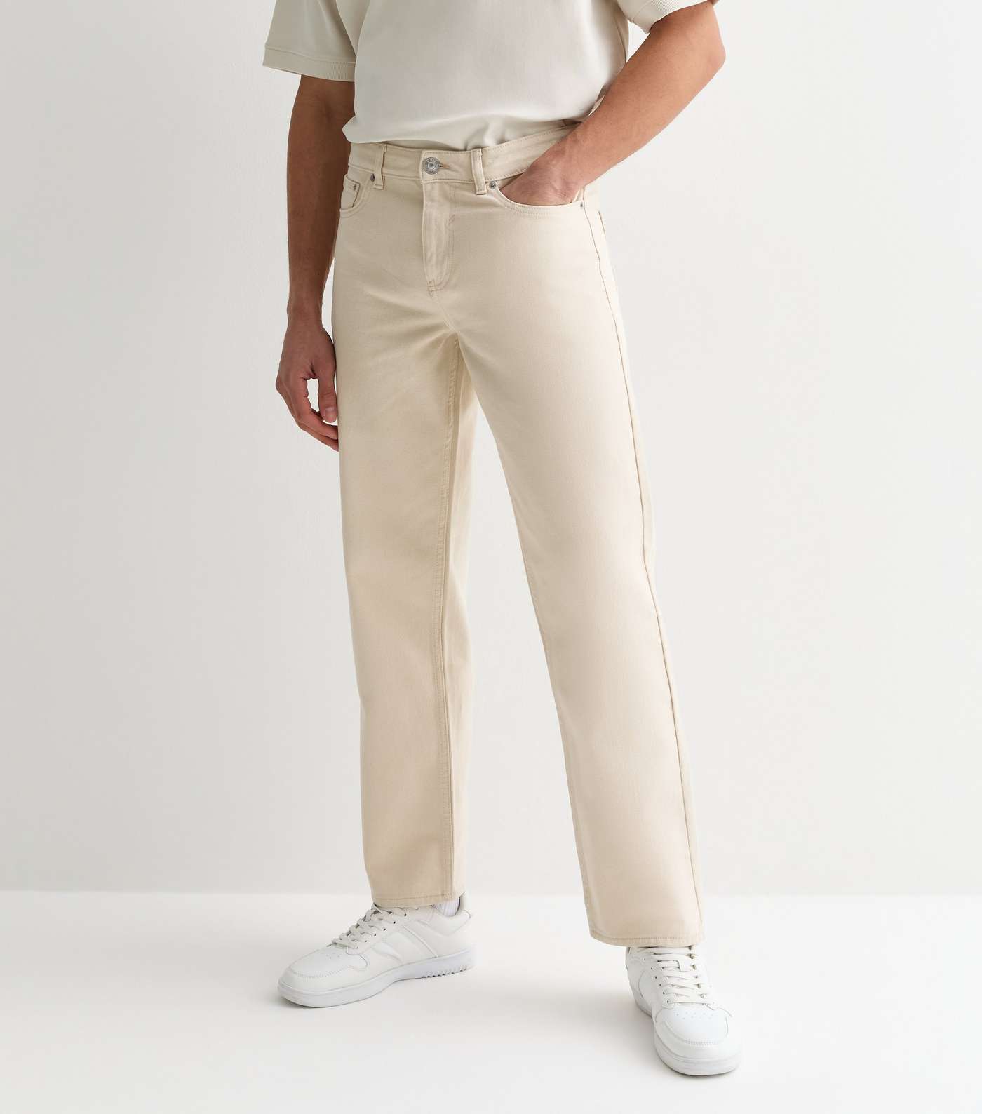 Off White Relaxed Jeans Image 3