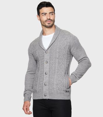 Grey cardigan button online up