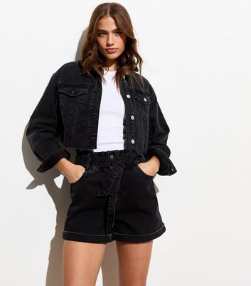 Preloved Denim Denim Paper Bag Waist Shorts (8-9y) Shorts