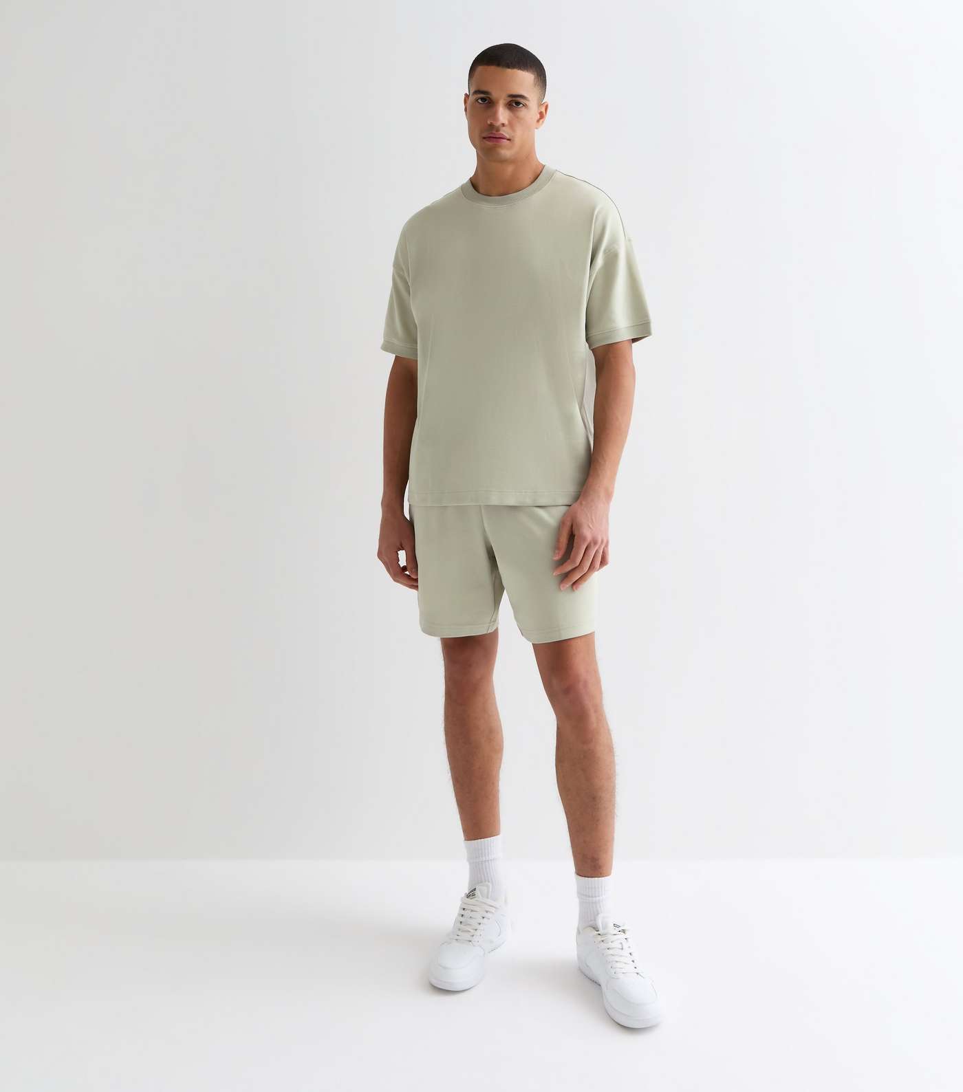 Light Green Relaxed Fit Premium Jersey Drawstring Shorts Image 3