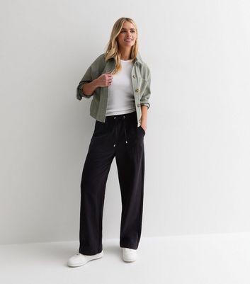 Black cotton trousers womens hotsell