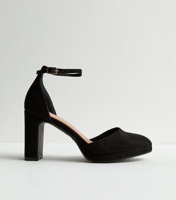 Black suedette two part platform courts shop