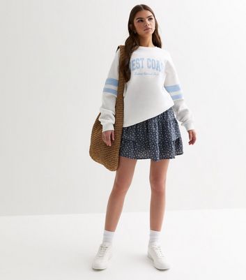 Girls Off White West Coast Logo Longline Sweatshirt New Look