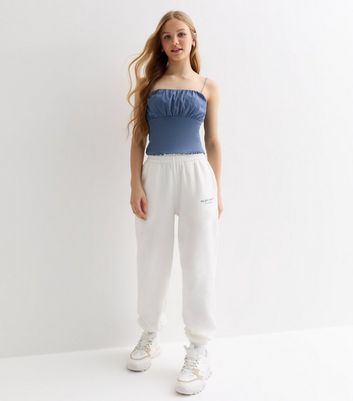 Girls Off White Pacific Grove Cuffed Logo Joggers New Look