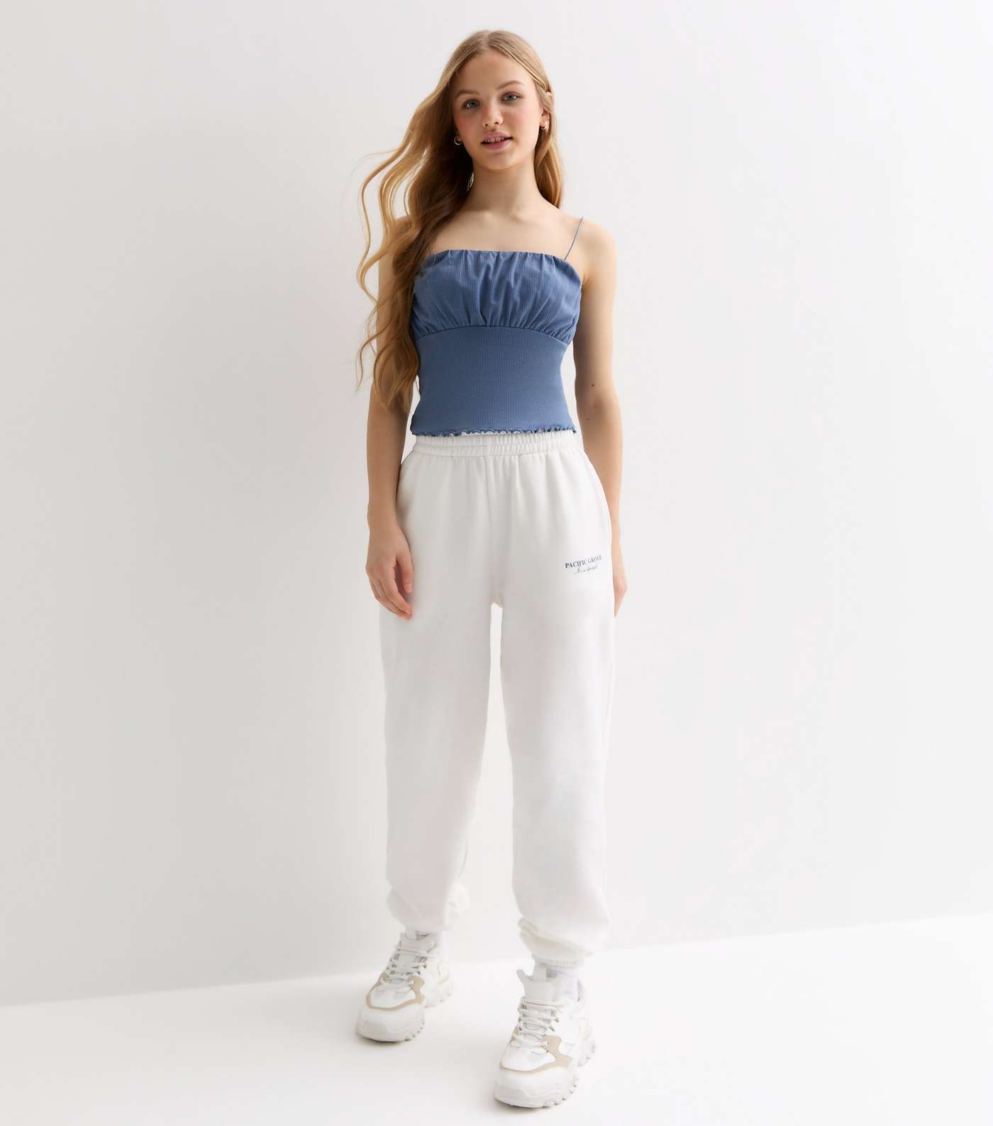 Girls Off White Pacific Grove Cuffed Logo Joggers Image 2