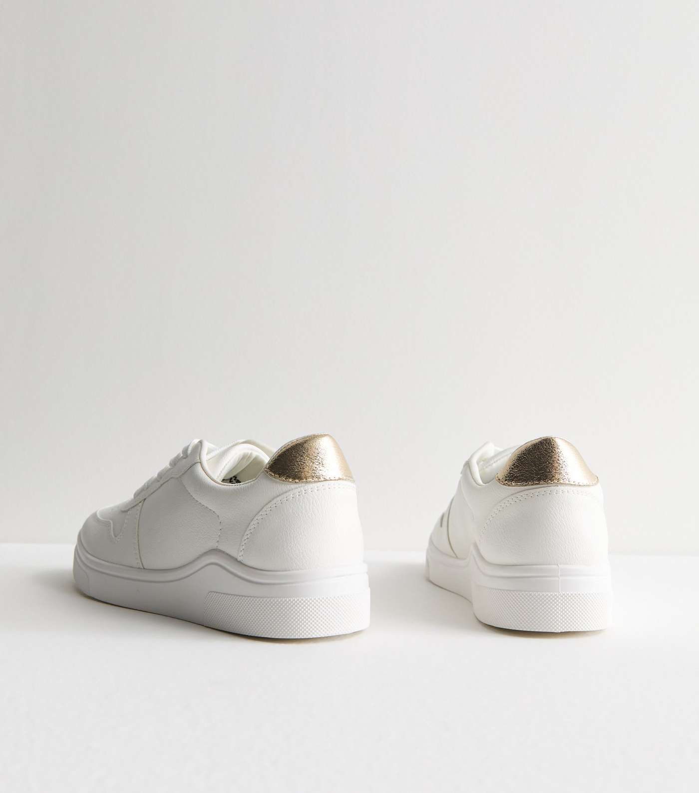 White Lace Up Chunky Trainers Image 4
