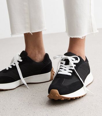 Black suede 2024 chunky trainers